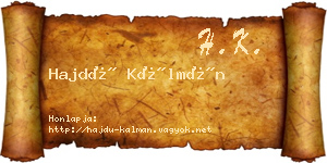 Hajdú Kálmán névjegykártya